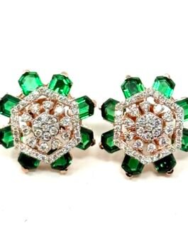 Emerald Aura Diamond Studs