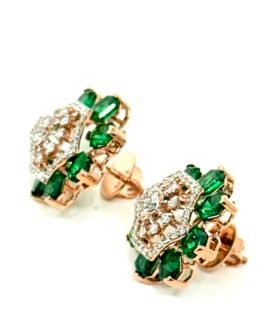 Emerald Aura Diamond Studs