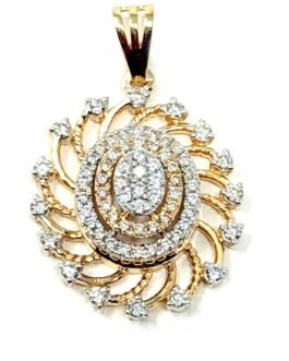 Radiant Swirl Diamond Pendant Set